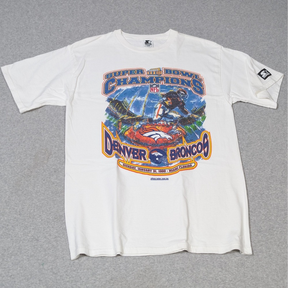 Vintage Denver Broncos Super Bowl 33 Champions T-Shirt Large 1999 Starter